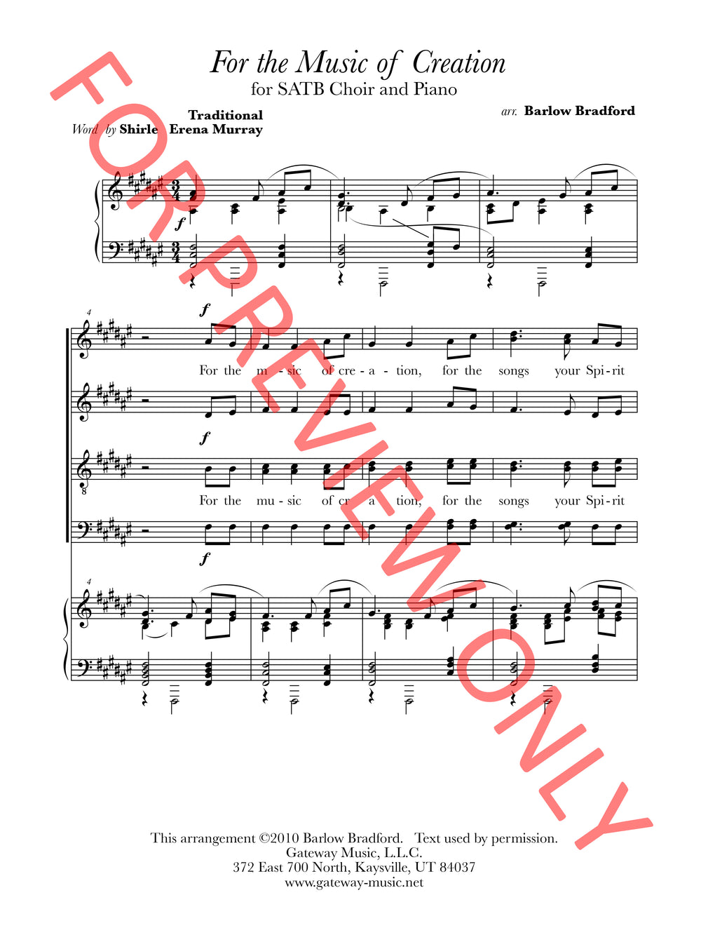 For the Music of Creation