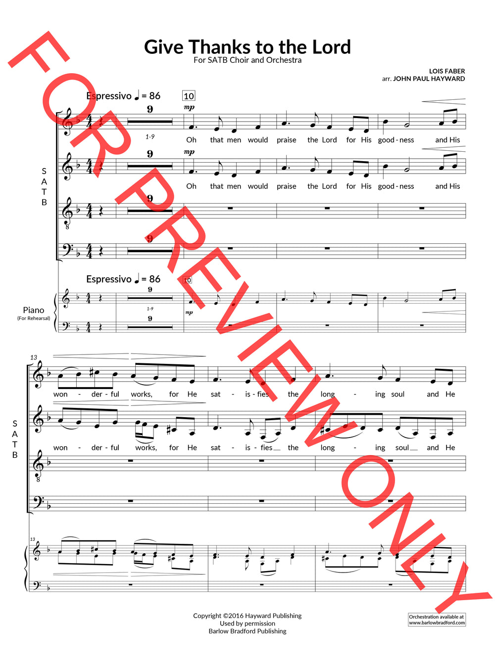 Give Thanks to the Lord