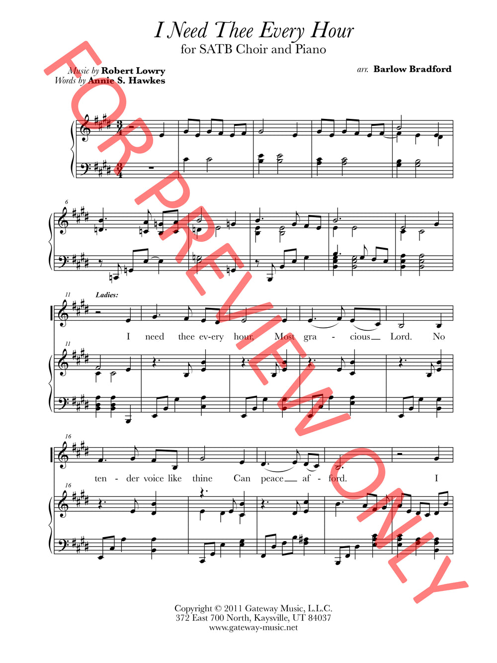 I Need Thee Every Hour