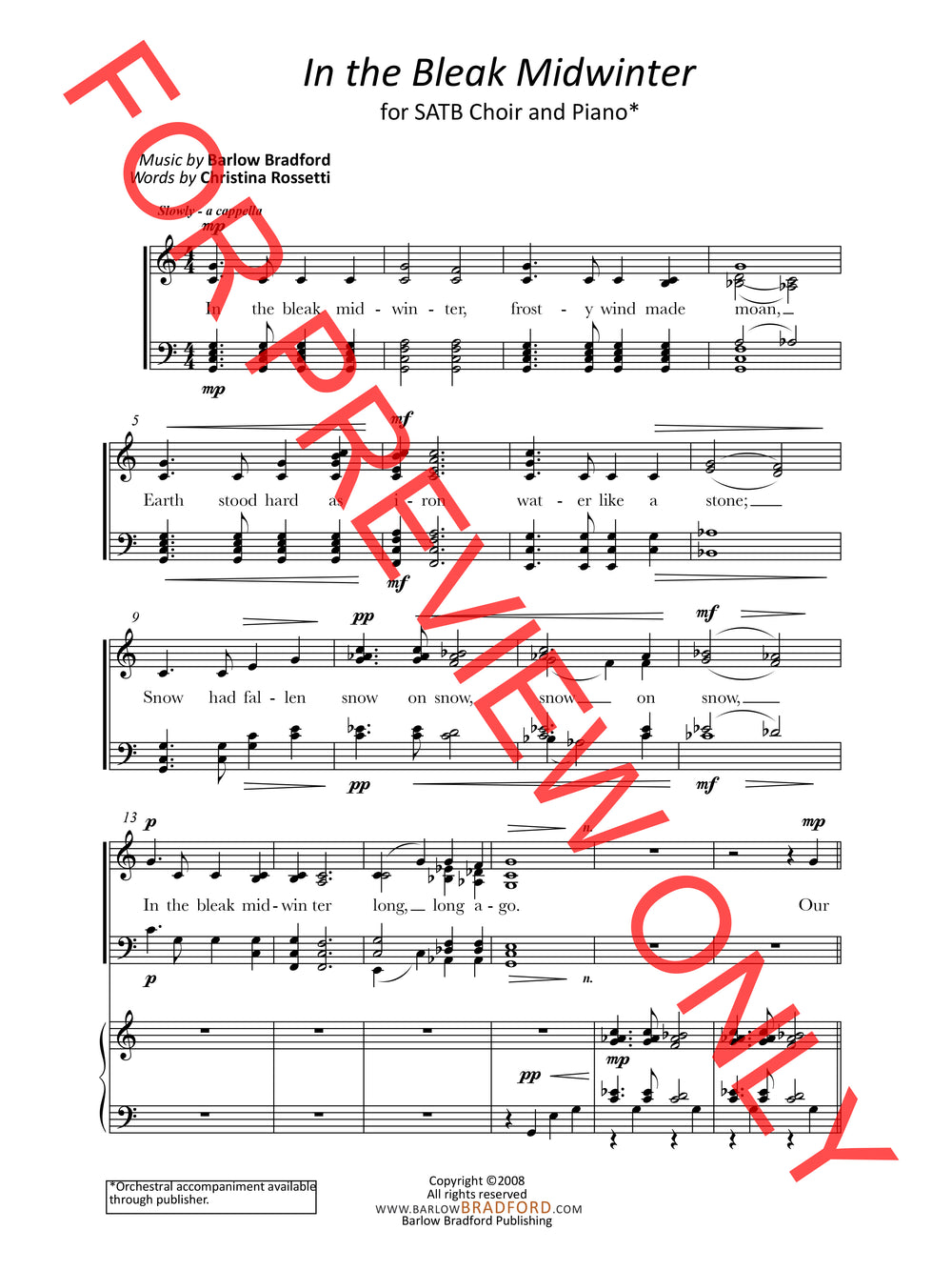 In the Bleak Midwinter