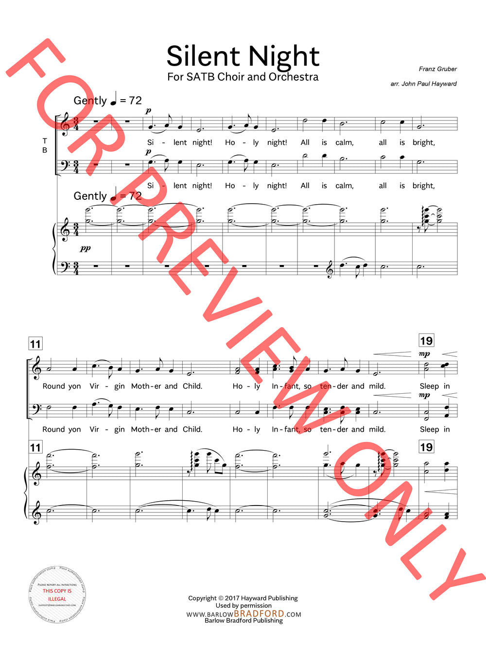 Silent Night - arr. Hayward