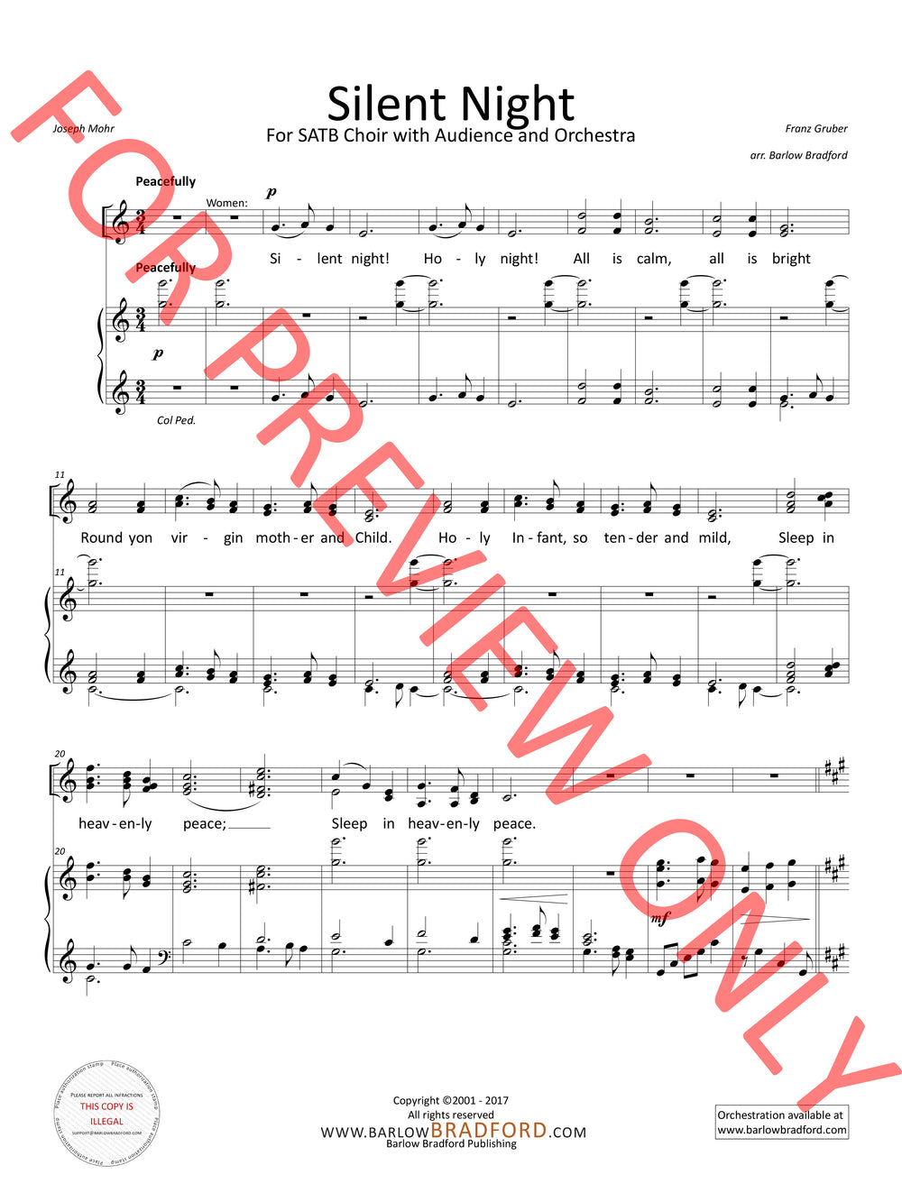 Silent Night - arr. B. Bradford