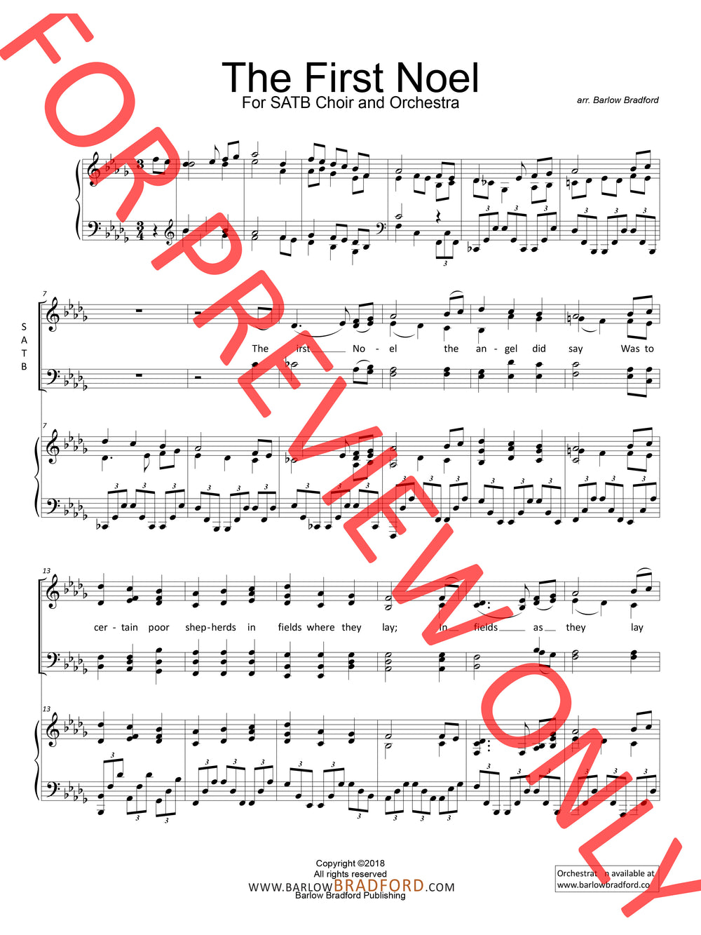 The First Noel - arr. B. Bradford