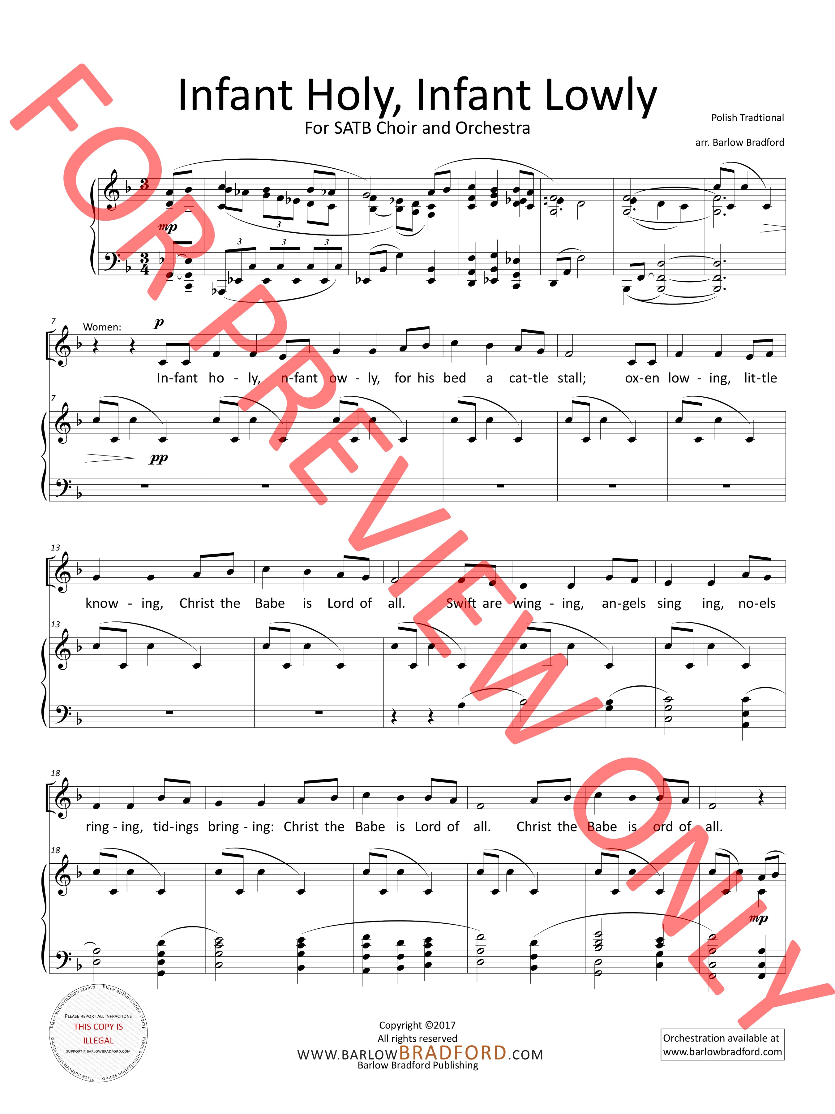 Infant Holy, Infant Lowly – Barlow Bradford Publishing